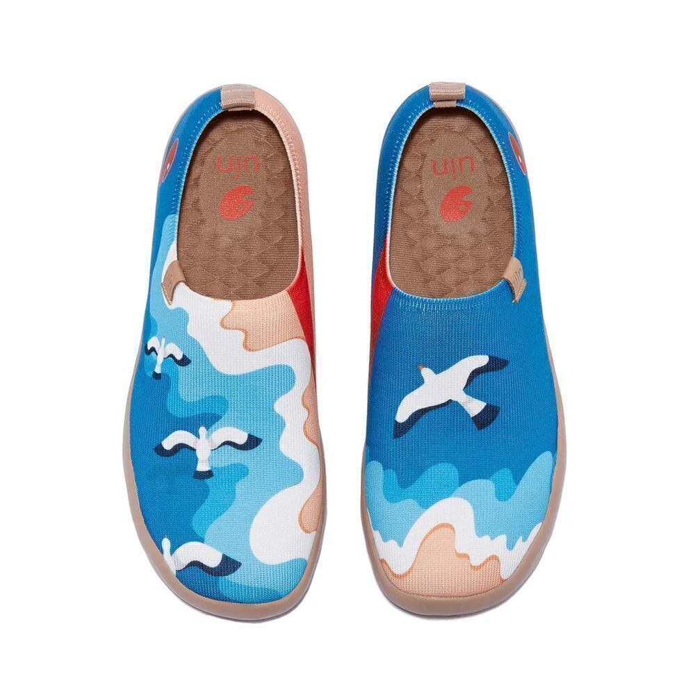 UIN Women's Walking Travel Shoes Casual Loafers Sneaker (Flying by Sea)